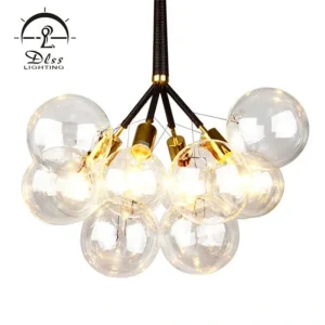 DLSS Lighting Globe Bubble Glass Chandelier Lamp for Hotel Restaurant with E27