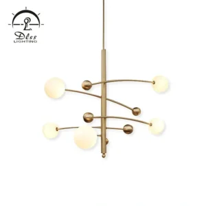 DLSS Lighting Gold Metal Modern Style Chandelier Lamp with G9 Pendant Lighting