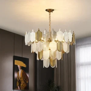 DLSS LIGHTING Home Decor Indoor Luxury Lights Glass Suspended Pendant Light Chandeliers