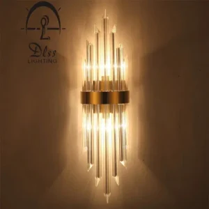 DLSS Lighting Indoor Contemporary Decoration Design Lights Fixtures Hotel Bedroom Staircase Lamp Brass Modern Crystal Wall Light