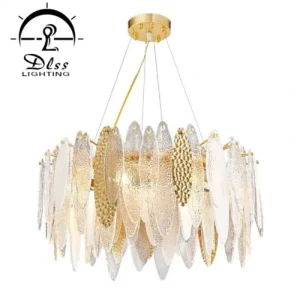 DLSS Lighting Leaf Shape Design Glass Pendant Lamp