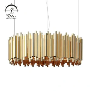 DLSS Lighting Light Luxury Decortive Design for Dining Room Stainless Steel Chandelier Lamp with G9 LED