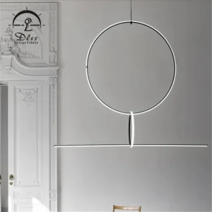 DLSS Lighting Metal Circle Acrylic Pendant Light LED Lighting Simple Lamp Modern Chandelier