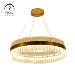 DLSS Lighting Metal Round Chandelier Lamp for Living Room Pendant Light