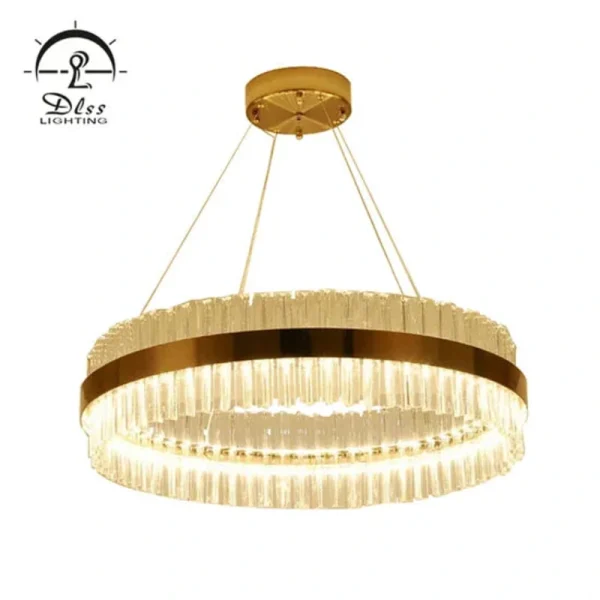 DLSS Lighting Metal Round Chandelier Lamp for Living Room Pendant Light