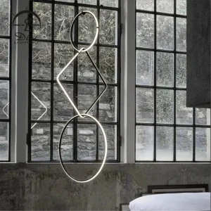 Dlss Lighting Modern Aristic Style Link PVC Chandelier Lamp with Pendant Light