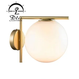 DLSS Lighting Modern Brass and White Glass Ball Hotel Project Pendant Lamp/Chandelier