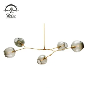 DLSS Lighting Modern Clear Glass Ball Iron Decoration Restaurant Chandelier