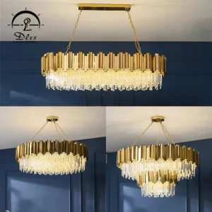 DLSS Lighting New Design Pendant Light Optical Grade Crystal Lamp Indoor Living Room Chandelier
