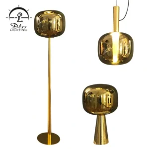 DLSS Lighting Pumpkin Golden Glass LED Floor Lamp