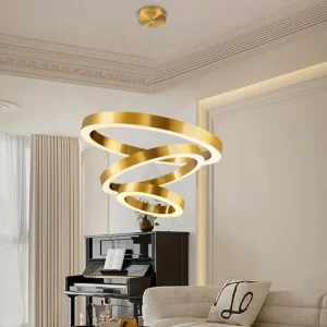 DLSS LIGHTING Simple Chandelier Lighting Design Gold Metal Home Decor LED Pendant Lamp light