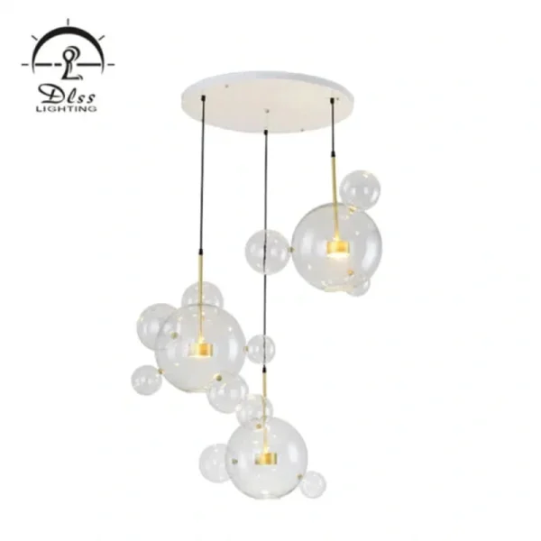 DLSS Lighting The Lovely Glass LED Chandelier Lamp for Living Room Pendant Light