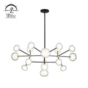DLSS Lighting White Bubble Ball and Imagic Globle Glass Chandelier Lamp with Pendant Lighting
