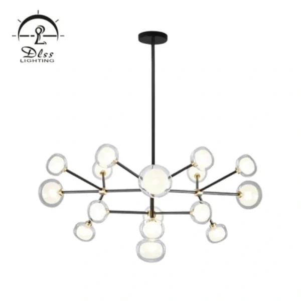 DLSS Lighting White Bubble Ball and Imagic Globle Glass Chandelier Lamp with Pendant Lighting