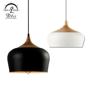 DLSS Lighting Wood Color Pendant Light for Decorative Coffee Store with E27