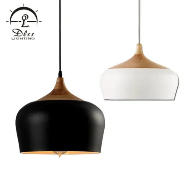 DLSS Lighting Wood Color Pendant Light for Decorative Coffee Store with E27