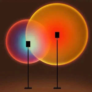 DLSS Sunrise LED Colorful Black Floor Lamp for Hotel Home Decoration
