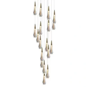Dlsslighting Crystal LED Simple Hotel Stairway Chandelier