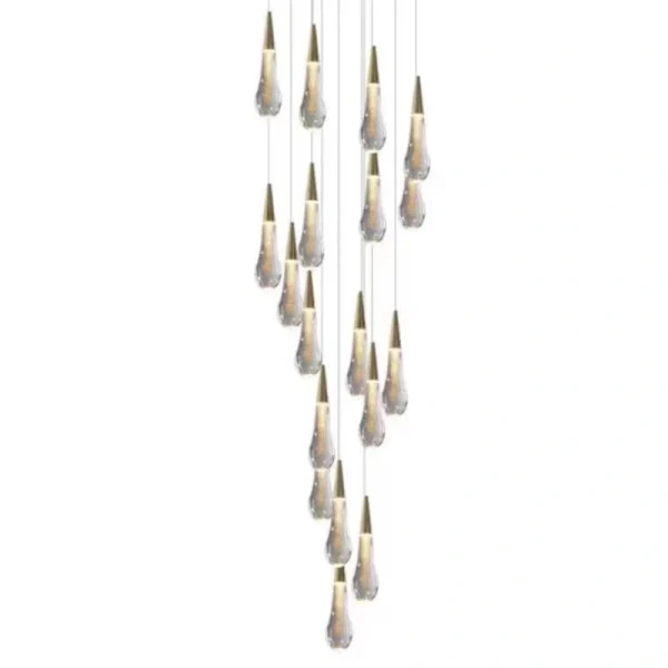 Dlsslighting Crystal LED Simple Hotel Stairway Chandelier