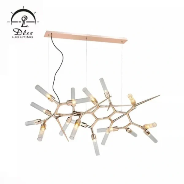DLSSlighting Irregular Design Luxury Modern Glass Indoor Dining Living Room Decoration G9 Chandelier