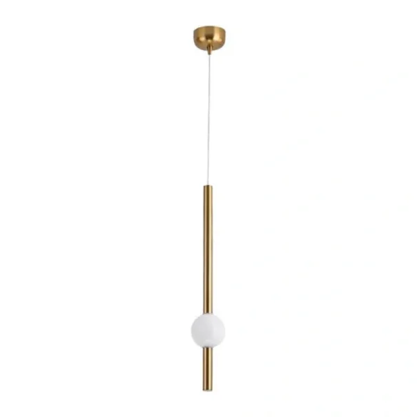 Dlsslighting Wholesale Manufacture LED Tube Glass Brass Pendant Lamp