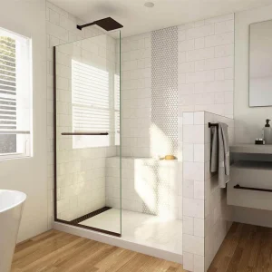 DreamLine Linea 34 in. W x 72 in. H Frameless Shower Screen in Oil Rubbed Bronze