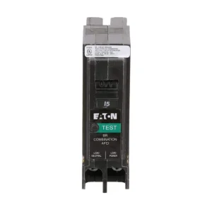 Eaton 15 Amp Single-Pole Plug On Neutral Combination Arc Fault Circuit Breaker