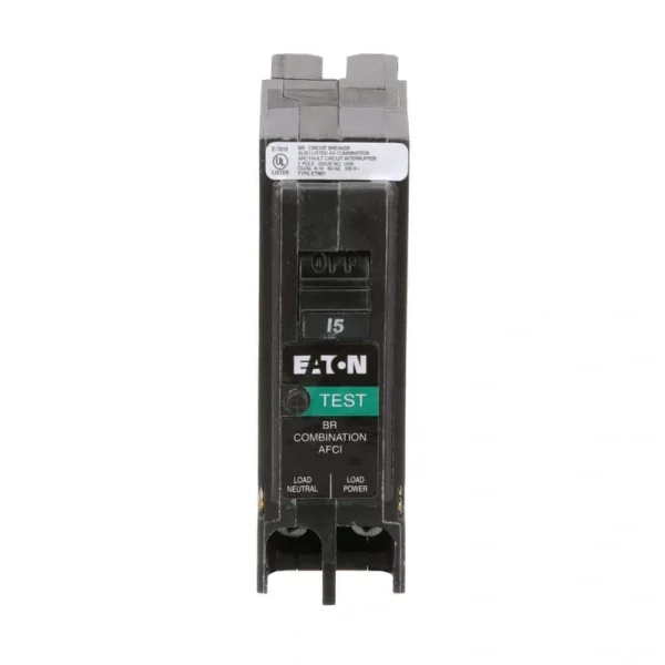 Eaton 15 Amp Single-Pole Plug On Neutral Combination Arc Fault Circuit Breaker