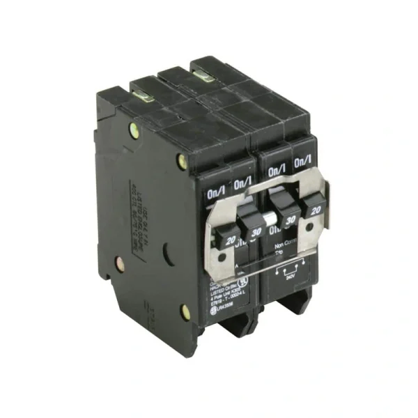 Eaton BR 1-20 Amp 2 Pole and 1-30 Amp 2 Pole BQ (Independent Trip) Quad Circuit Breaker