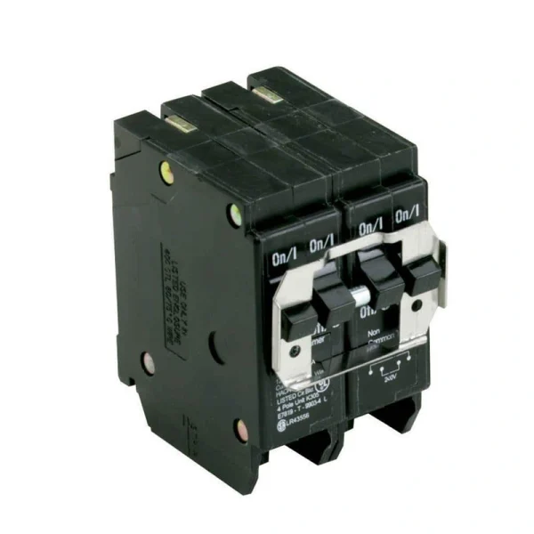 Eaton BR 1-30 Amp 2 Pole and 1-50 Amp 2 Pole BQC (Common Trip) Quad Circuit Breaker