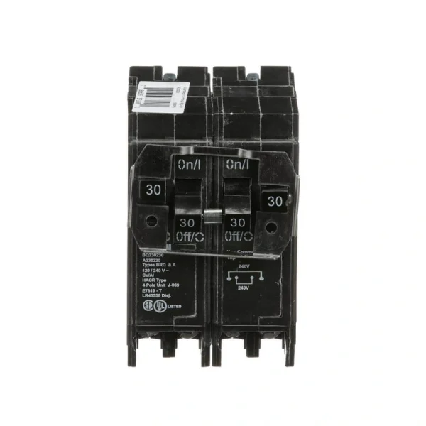 Eaton BR 2-30 Amp 2 Pole BQ (Independent Trip) Quad Circuit Breaker