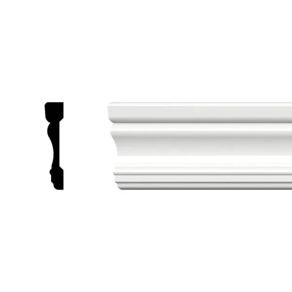 Ekena Millwork 2-3/4 in. x 5/8 in. x 96 in. West Coast Casing Moulding, PVC (12-Pack)