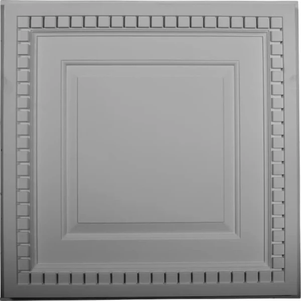 Ekena Millwork 2-ft x 2-ft Dentil White Urethane Drop Ceiling Tile (1-Pack, 4-sq ft / Case)