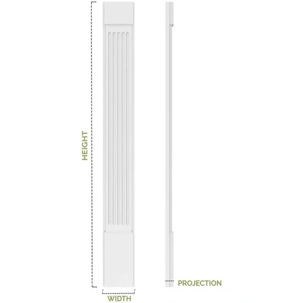 Ekena Millwork 2 in. D x 7 in. W x 102 in. L Primed Polyurethane Pilaster 1- Pack T726945292