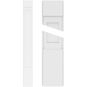 Ekena Millwork 2 in. x 12 in. x 102 in. Flat Panel PVC Pilaster with Standard Capital and Base (Pair)
