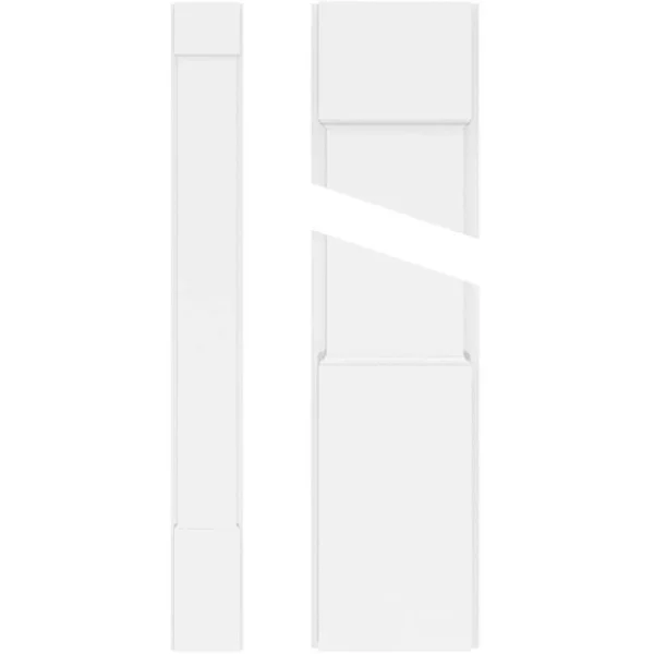 Ekena Millwork 2 in. x 8 in. x 102 in. Smooth PVC Pilaster with Standard Capital and Base Moulding (Pair)