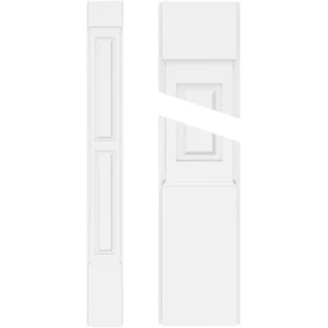 Ekena Millwork 2 in. x 9 in. x 48 in. 2-Equal Raised Panel PVC Pilaster Moulding with Standard Capital and Base (Pair)