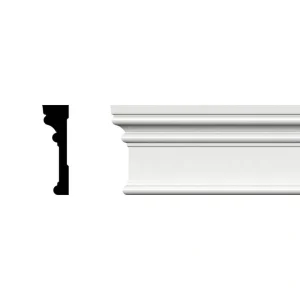 Ekena Millwork 3-1/2 in. x 1 in. x 96 in. RB3 Casing Moulding, PVC (12-Pack)