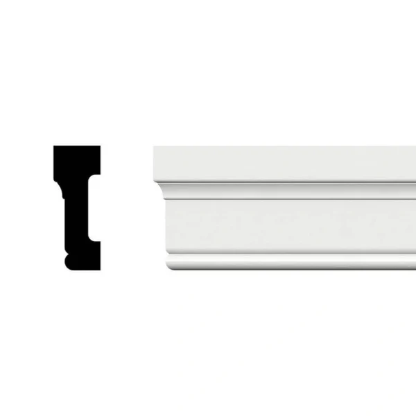 Ekena Millwork 3-1/4 in. x 1-1/4 in. x 96 in. Williamsburg Casing Moulding, PVC (8-Pack)