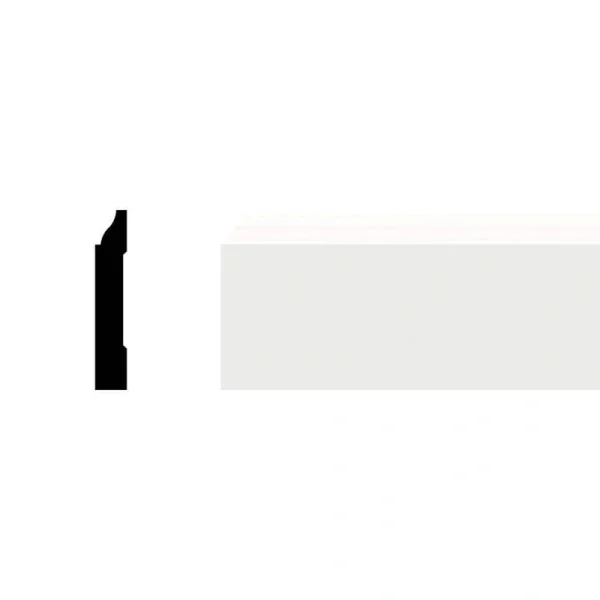 Ekena Millwork 3-1/4 in. x 1/2 in. x 96 in. Base Moulding, PVC (8-Pack) T726948217