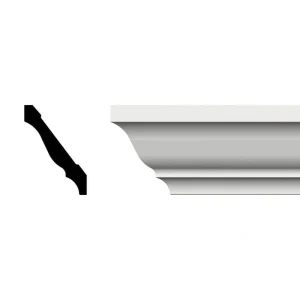 Ekena Millwork 3 in. x 3-5/8 in. x 96 in. Crown Moulding, PVC (12-Pack)