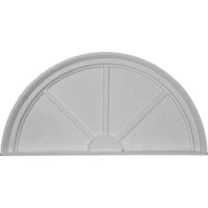 Ekena Millwork 36 in. x 1 1/8 in. x 18 in. Half Round Spoked Pediment