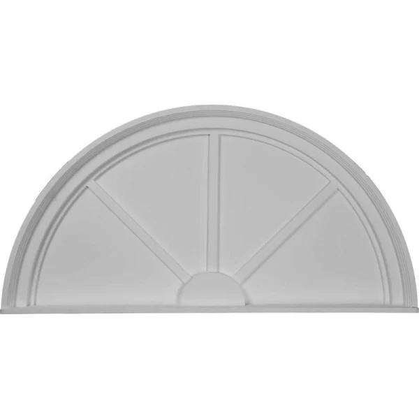 Ekena Millwork 36 in. x 1 1/8 in. x 18 in. Half Round Spoked Pediment
