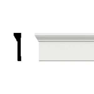 Ekena Millwork 4-1/2 in. x 1-1/4 in. x 96 in. Back Band Casing Moulding, PVC (8-Pack)