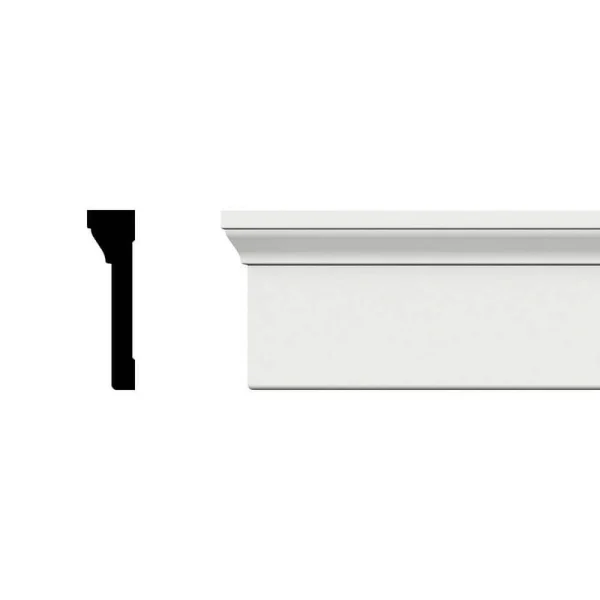 Ekena Millwork 4-1/2 in. x 1-1/4 in. x 96 in. Back Band Casing Moulding, PVC (8-Pack)