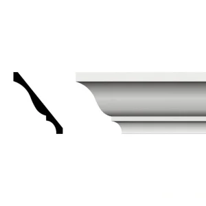 Ekena Millwork 4-1/4 in. x 5-1/4 in. x 96 in. Crown Moulding, PVC (12-Pack)