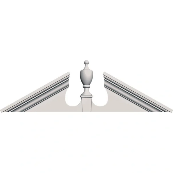 Ekena Millwork 61 in. x 5/8 in. x 20 in. Peaked Cap Urn Pediment