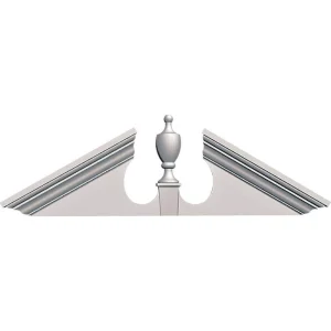 Ekena Millwork 61 in. x 7/8 in. x 20 in. Peaked Urn Pediment
