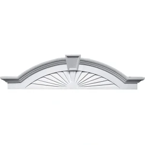 Ekena Millwork 68-1/8 in. x 6-1/8 in. x 17-3/8 in. Elliptical Sunburst with Trim Pediment