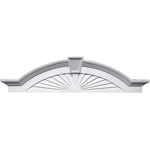Ekena Millwork 68-1/8 in. x 6-1/8 in. x 17-3/8 in. Elliptical Sunburst with Trim Pediment